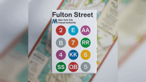 WHITE EDITION FULTON STREET MTA PLAYING CARDS (1972 VIGNELLI MAP EDITION)