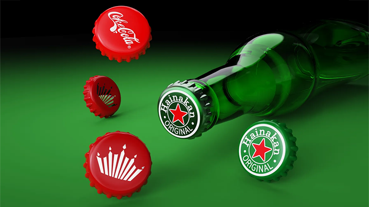 The Clink (Cap in Bottle) Set - Iarvel Magic (Heineken, Coke, and Budweiser)