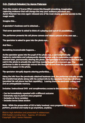 O.D. (Optical Delusion) - Aaron Paterson - DVD – Image 2
