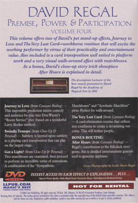 Premise Power & Participation Vol. 4 - David Regal and L & L Publishing - DVD – Image 2