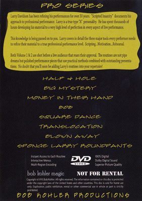 Scripted Insanity Volume 1 - Larry Davidson - DVD – Image 2