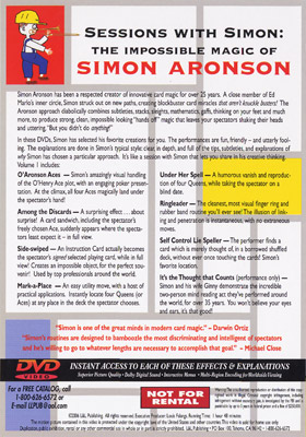 Sessions With Simon: The Impossible Magic Of Simon Aronson Volume 1 - DVD – Image 2